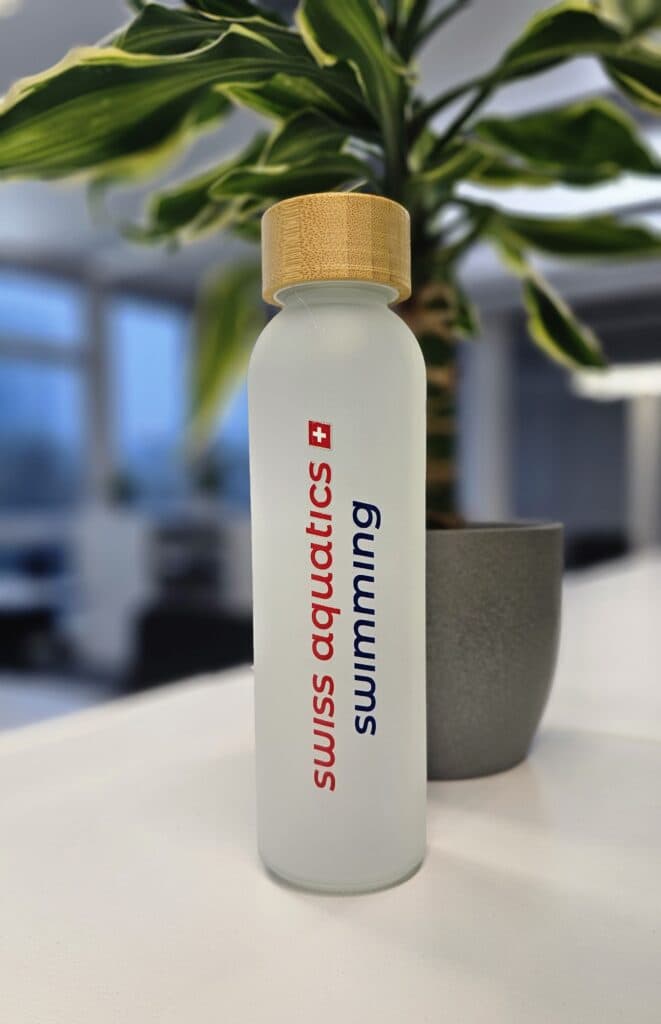 Bouteille en verre « Swiss Aquatics Swimming »